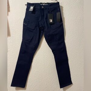 X-ray Mens Navy Cargo Slim Fit Stretch Jeans Multiple Pockets  Size 28 X 30